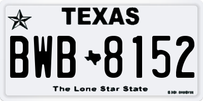 TX license plate BWB8152