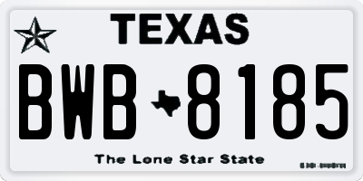 TX license plate BWB8185