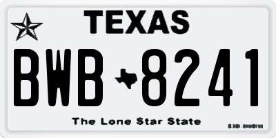 TX license plate BWB8241