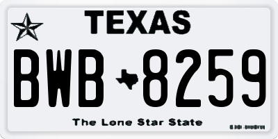 TX license plate BWB8259