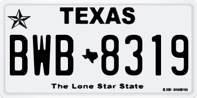 TX license plate BWB8319