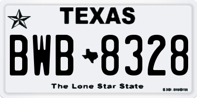 TX license plate BWB8328