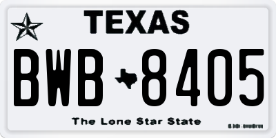 TX license plate BWB8405