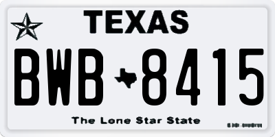 TX license plate BWB8415