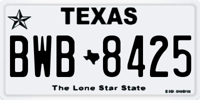 TX license plate BWB8425