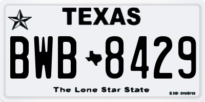 TX license plate BWB8429
