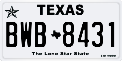 TX license plate BWB8431