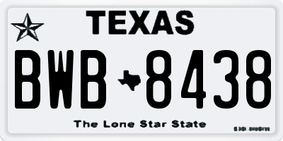 TX license plate BWB8438