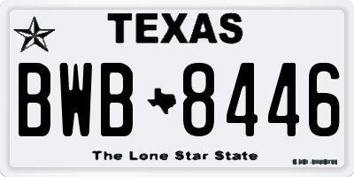 TX license plate BWB8446