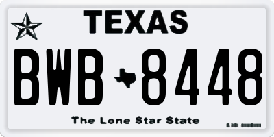 TX license plate BWB8448