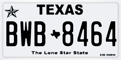TX license plate BWB8464