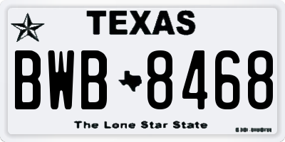TX license plate BWB8468