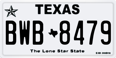 TX license plate BWB8479
