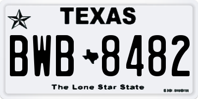 TX license plate BWB8482