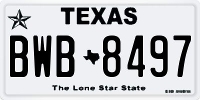 TX license plate BWB8497