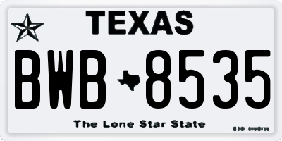 TX license plate BWB8535