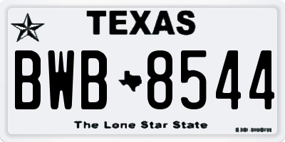 TX license plate BWB8544