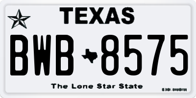TX license plate BWB8575