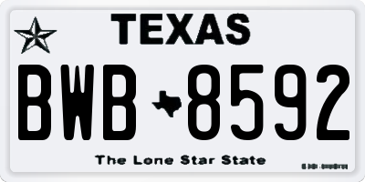 TX license plate BWB8592