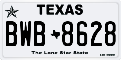 TX license plate BWB8628