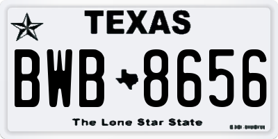TX license plate BWB8656