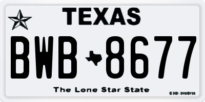 TX license plate BWB8677