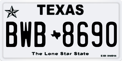 TX license plate BWB8690