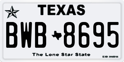 TX license plate BWB8695