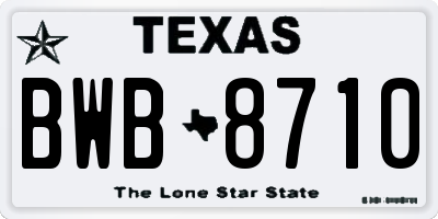 TX license plate BWB8710