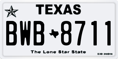 TX license plate BWB8711