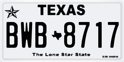 TX license plate BWB8717