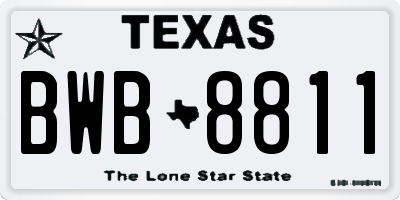 TX license plate BWB8811