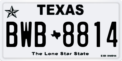 TX license plate BWB8814