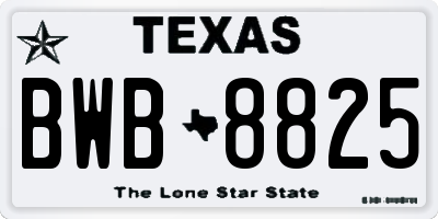 TX license plate BWB8825