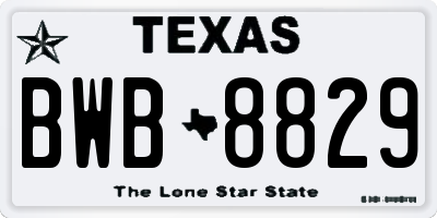 TX license plate BWB8829