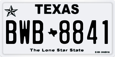 TX license plate BWB8841