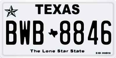TX license plate BWB8846