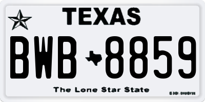 TX license plate BWB8859