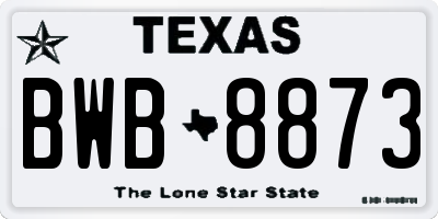 TX license plate BWB8873