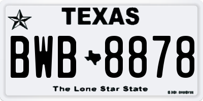 TX license plate BWB8878