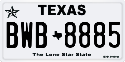 TX license plate BWB8885