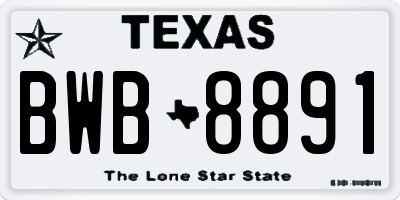 TX license plate BWB8891