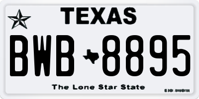 TX license plate BWB8895