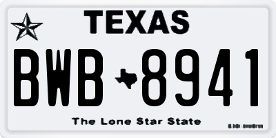 TX license plate BWB8941