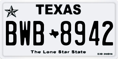 TX license plate BWB8942