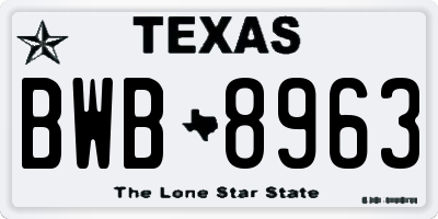 TX license plate BWB8963
