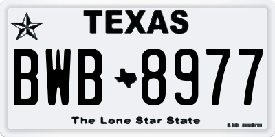 TX license plate BWB8977