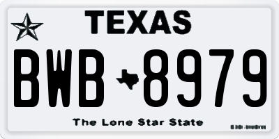 TX license plate BWB8979