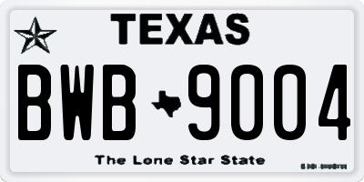TX license plate BWB9004