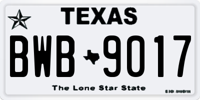 TX license plate BWB9017